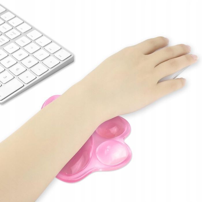 Podkładka pod nadgarstek żelowa RÓŻOWY paw łapka