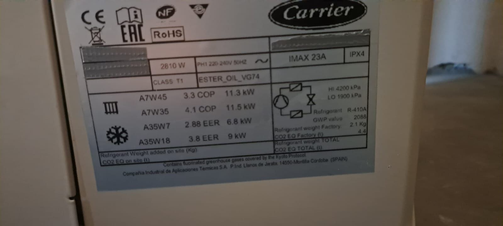 Pompa ciepła Carrier