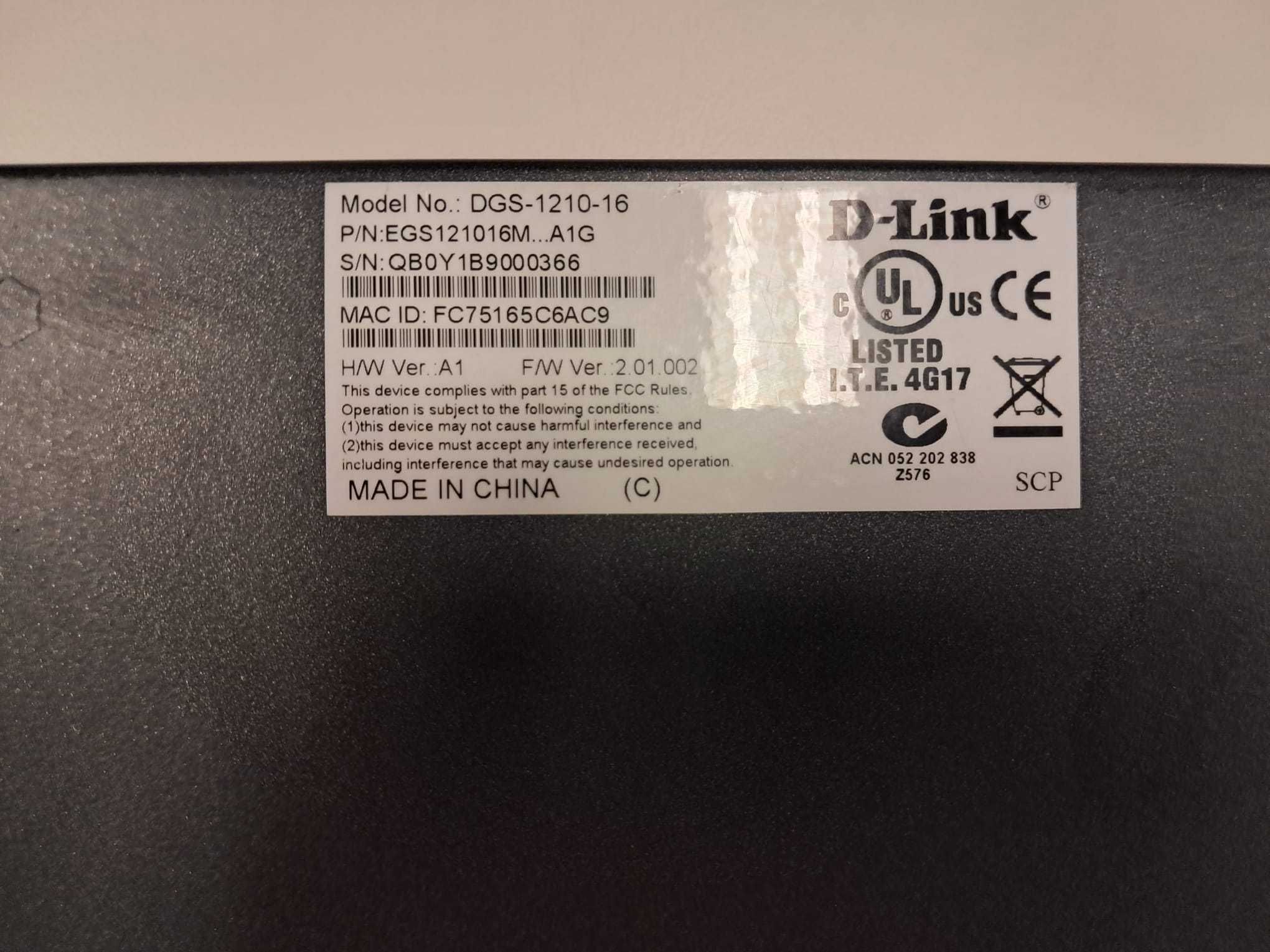 Switch 16 Portas D-Link DGS-1210-16