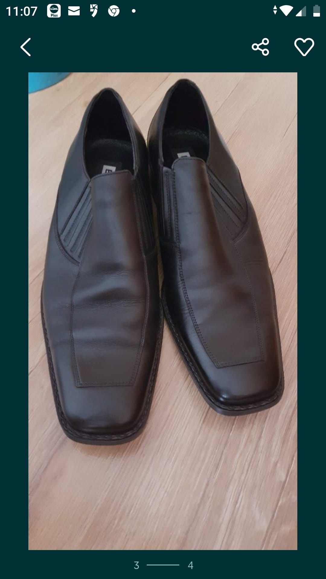 Buty półbuty męskie czarne r 43 eleganckie wsuwane