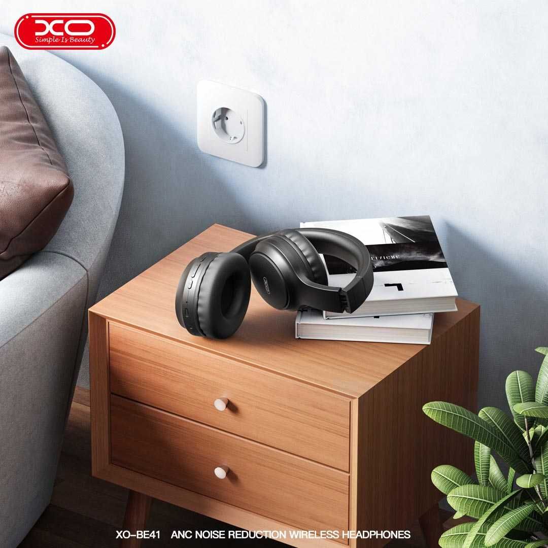 Słuchawki Bluetooth XO BE41 ANC czarne 100 godzin słuchania muzyki