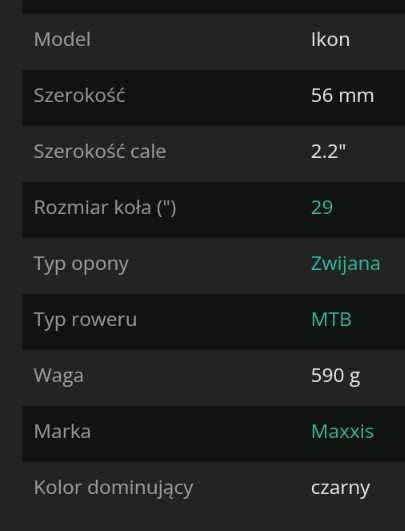 2 x opona MAXXIS IKON 29x2.20 Silkworm 120TPI - antyprzebiciowa