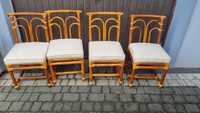 4 krzesła rattan bambus