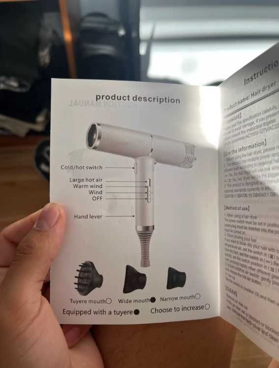 Фен стайлер для волос для волося профессиональный ионный Hairdryer