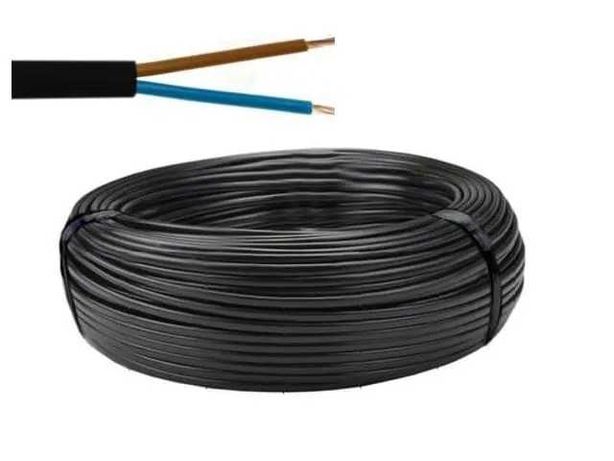 Przewód mieszkaniowy kabel linka 2x0,75 czarny H03VV-F