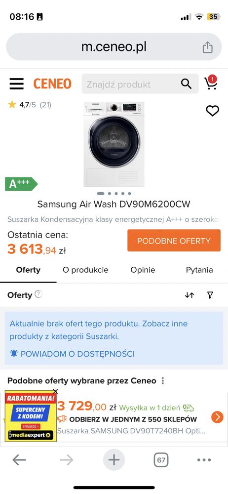 Suszarka samsung pompa ciepla