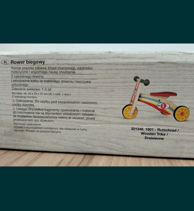 Rowerek / Rower biegowy z drewna Playtive