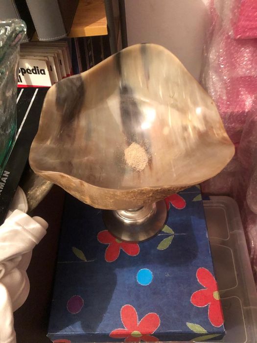 Taças decoração madrepérola latão vidro