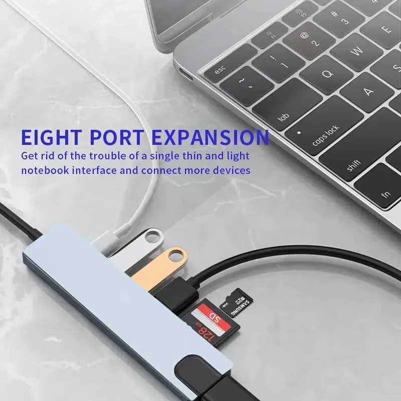 USB Hub 8 In 1 Type C 3.1 To 4K HDMI Adapter