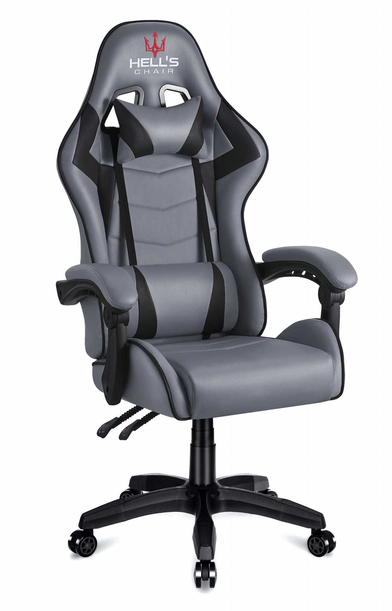 Fotel Gamingowy Hell's Chair HC-1007 Gray-White uszkodzone siedzisko