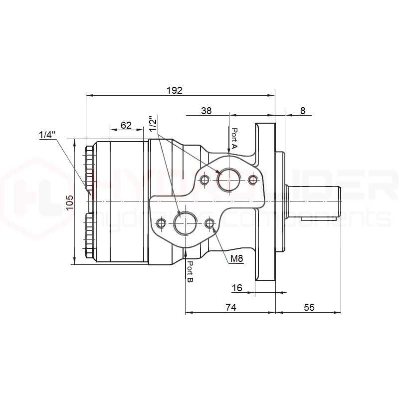 Silnik hydrauliczny BMR 315 O2 WC25 190obr 9,6kW