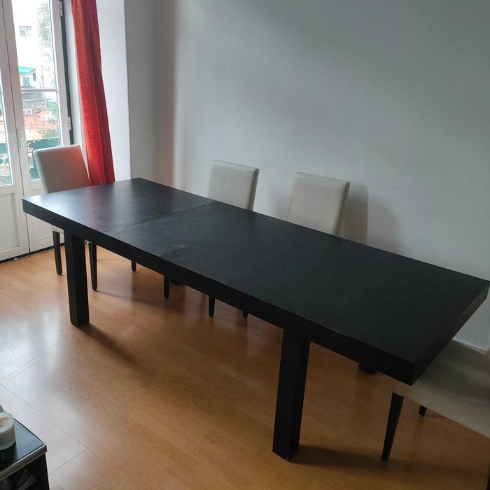 Mesa de jantar extensível loja area, madeira wengue