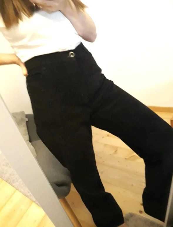 Czarne spodnie sztruksowe damskie Miaoni Jeans XXXL 46