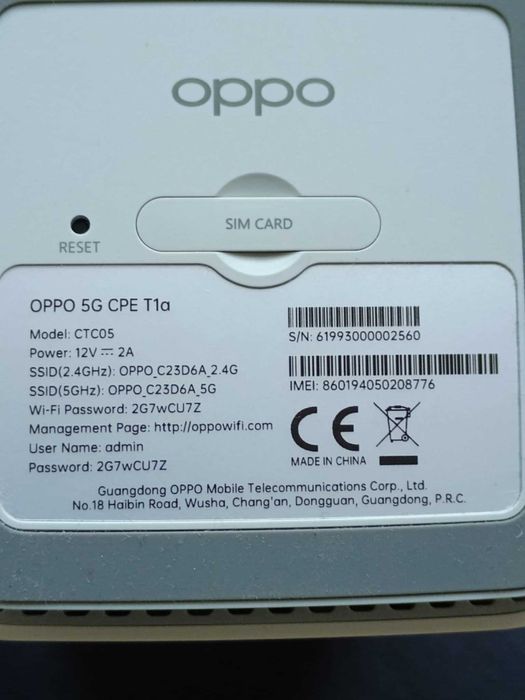 Router OPPO 5G CPE T1a