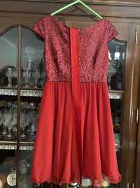 Vestido de cerimónia vermelho, tamanho 40