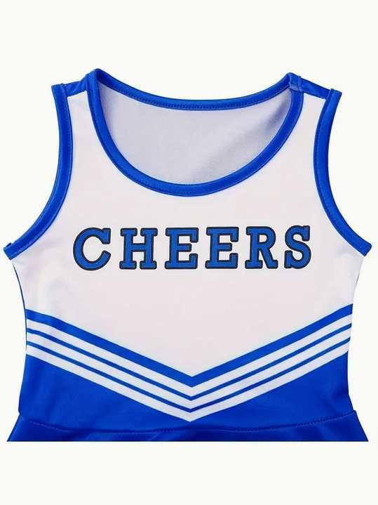 152 Strój cheerleaderki CHEERLEADERKA Cheers kostium sukienka pompony