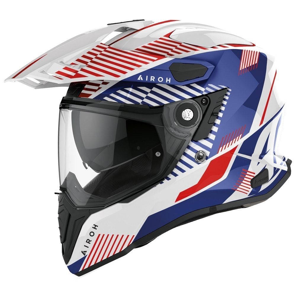 Capacete AIROH ON / OFF COMMANDER BOOST (Branco/Azul Gloss)