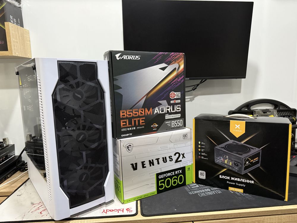 Компьютер Ігровий Ультра Білий Ryzen 7 +32гб ddr+m2 1 тб + RTX 5060