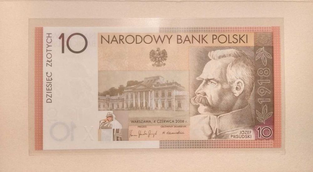 10 zł Piłsudski Niepodległość Stan Igła Banknot Kolekcjonerski 2008