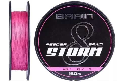 Шнур Brain Scout 4X 150m(camo) и Brain Storm 8X 150m(green,lime,pink)