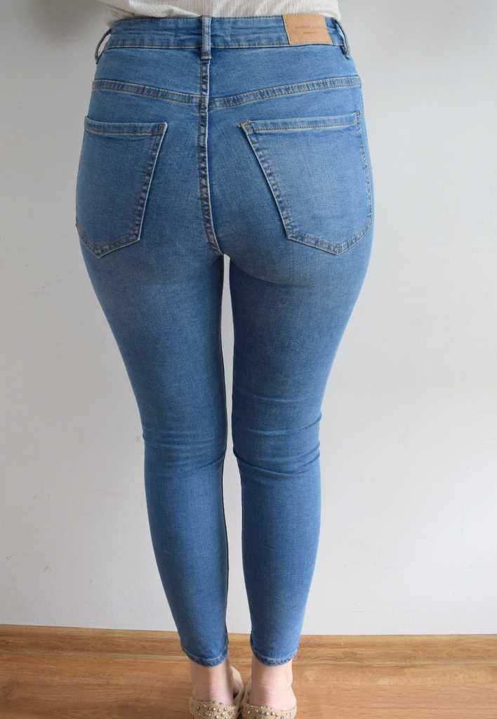 Gina Tricot Molly spodnie jeansy wysoki stan rurki high waist 38 m s