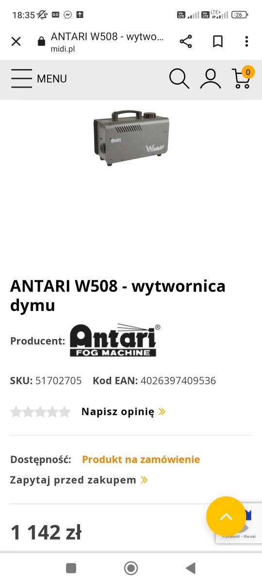 Wytwornica dymu ANTARI W508