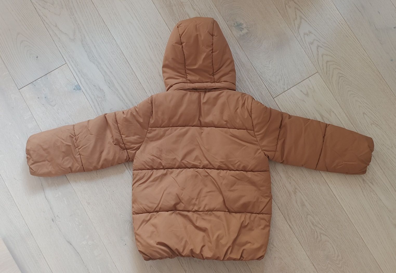 Kurtka zimowa ocieplana puffer brązowa H&M 122/228 chłopiec