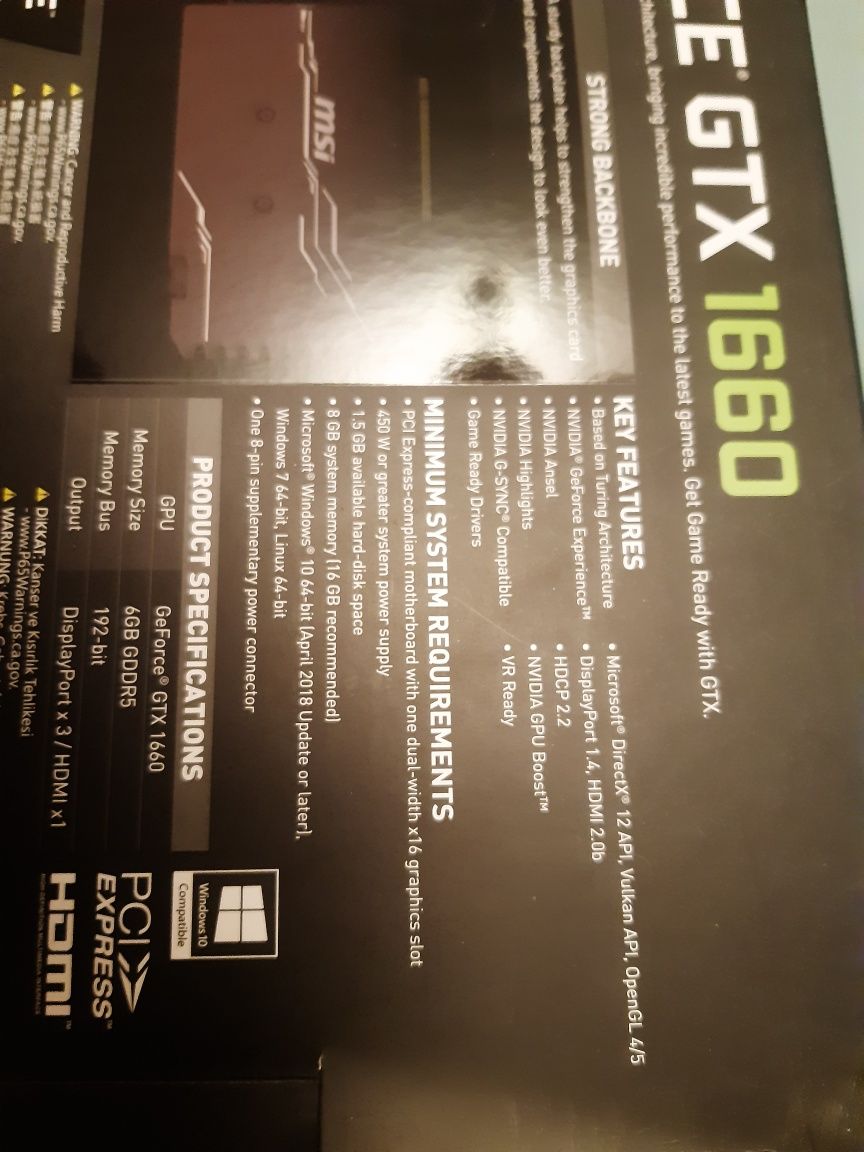 Karta graficzna NVIDIA MSI GEFORCE GTX 1660  6 GB Ventus XS OC