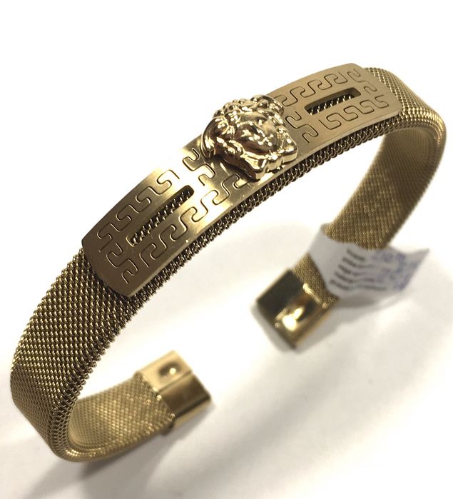VERSACE złota męska bransoleta•wybite próby 585•pozłacana ogniowo 14K