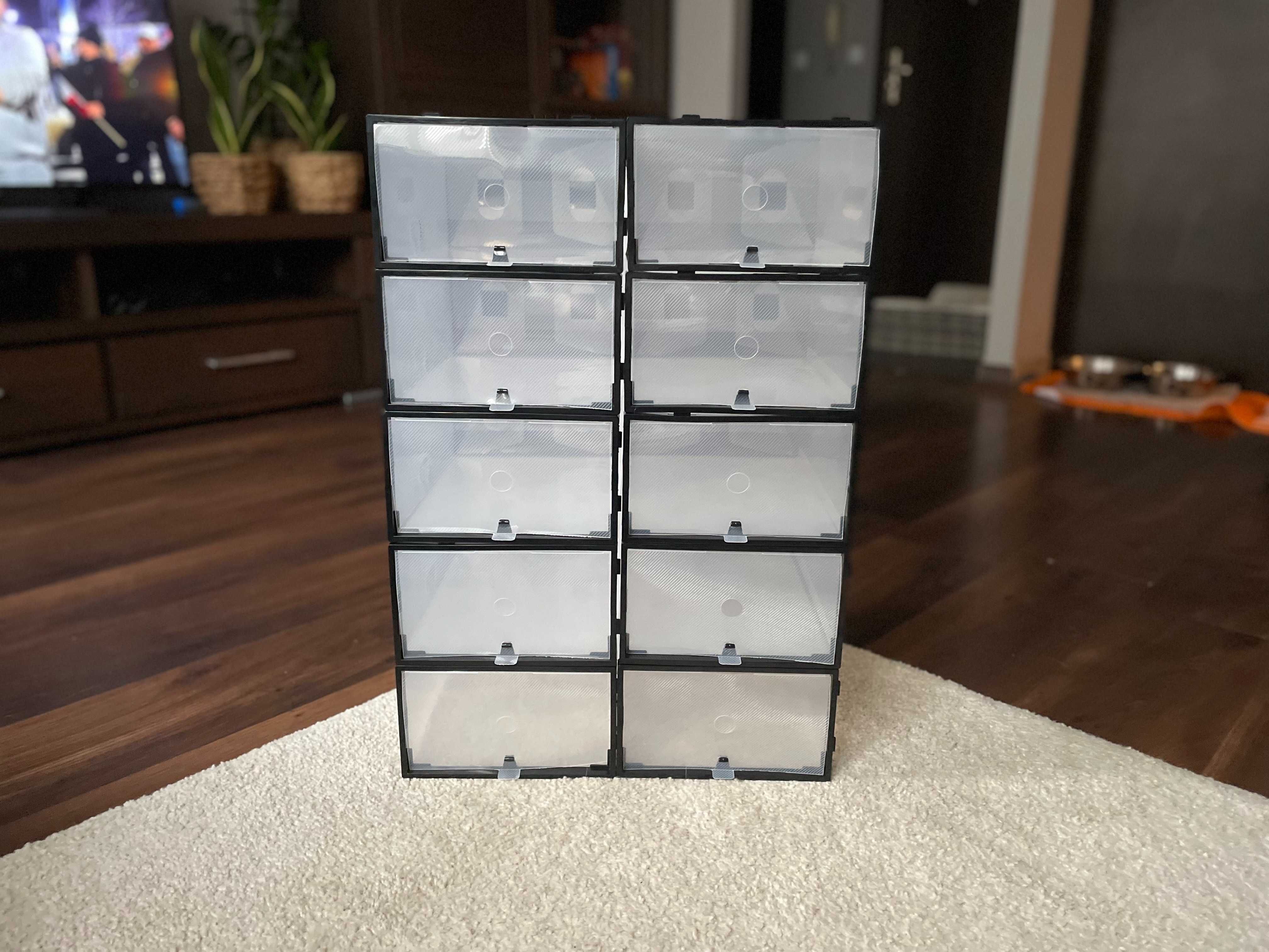 Zestaw 10 x pudełko na buty organizer box na obuwie pojemnik do szafy