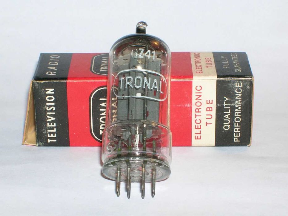 GZ41 válvula electrónica rectificadora, nova de stock antigo.