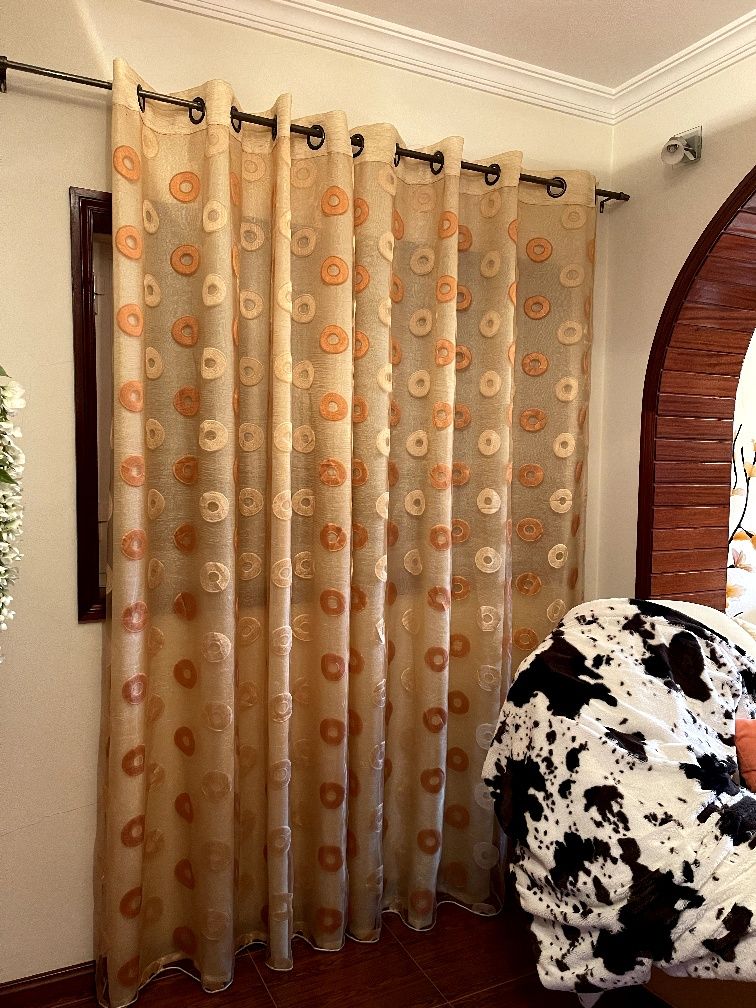 Conjunto 3 cortinas sala com varões