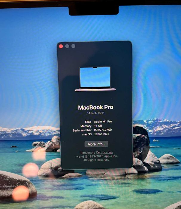 Macbook pro M1 pro 14" - 16GB RAM, 512GB ram