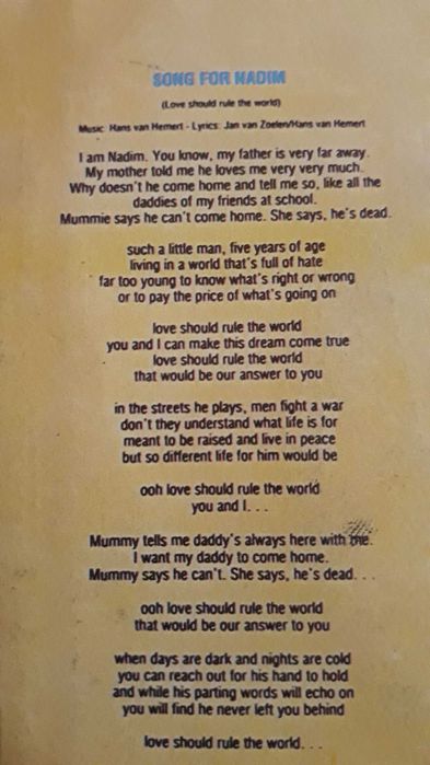 Yann Anderson - Song for Nadim - single - portes incluídos