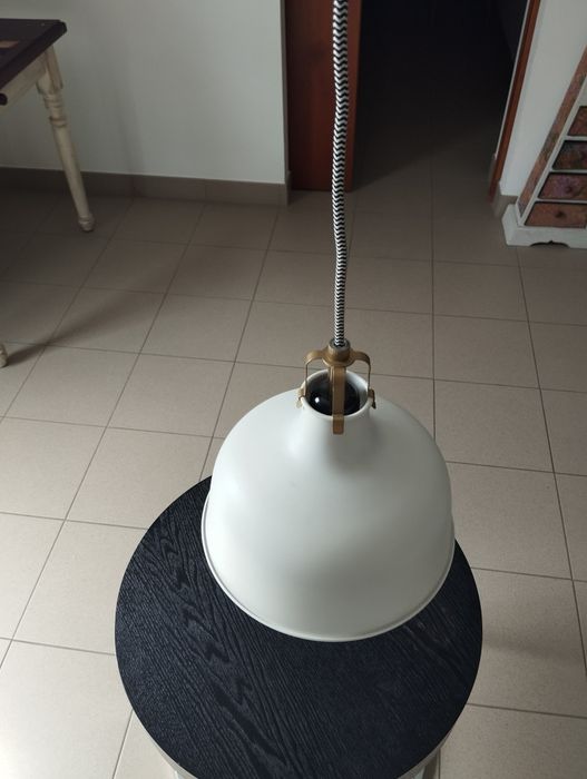 Candeeiro de teto suspenso metal branco dourado IKEA