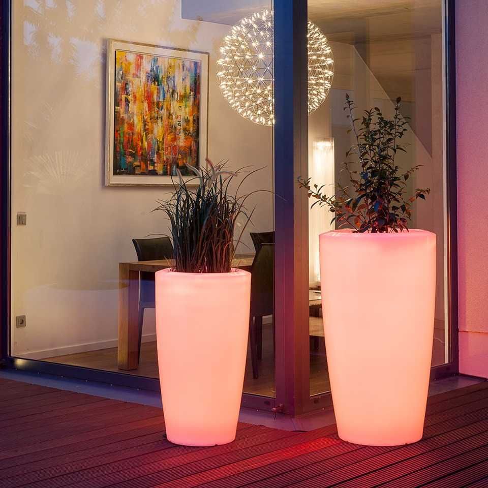 Vaso com luz com comando