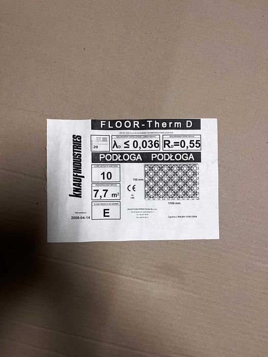 Styropian systemowy do ogrzewania podłogowego 60m2