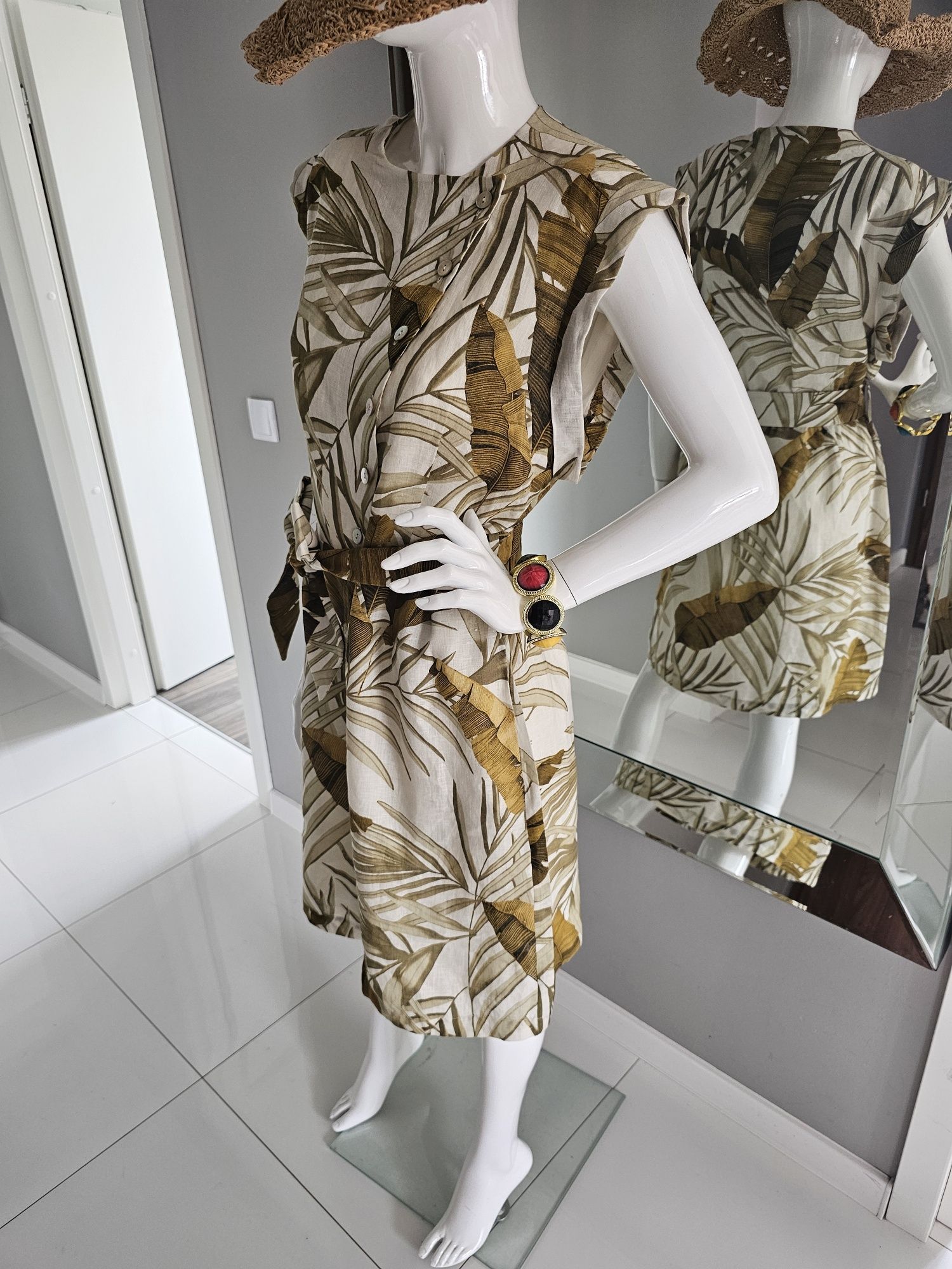Piękna lniana sukienka Massimo Dutti rozm. M