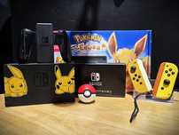 Komplet Konsola nintendo switch pokemon eevee pikachu pokeball