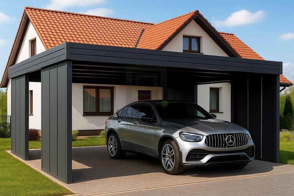 Wiata garażowa na 2 auta 5,5x5,5 Modułowa Pion (stwórz własny carport)