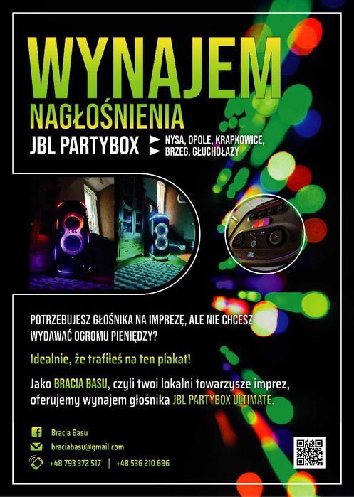 Wynajem Głośnika - JBL Partybox Ultimate 1100W Całe Opolskie