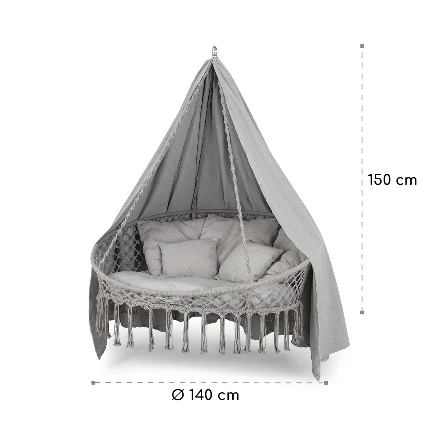 Ischia, łóżko  wiszące kokon  poduszka siedziska 115 cm (Ø), bawełna p