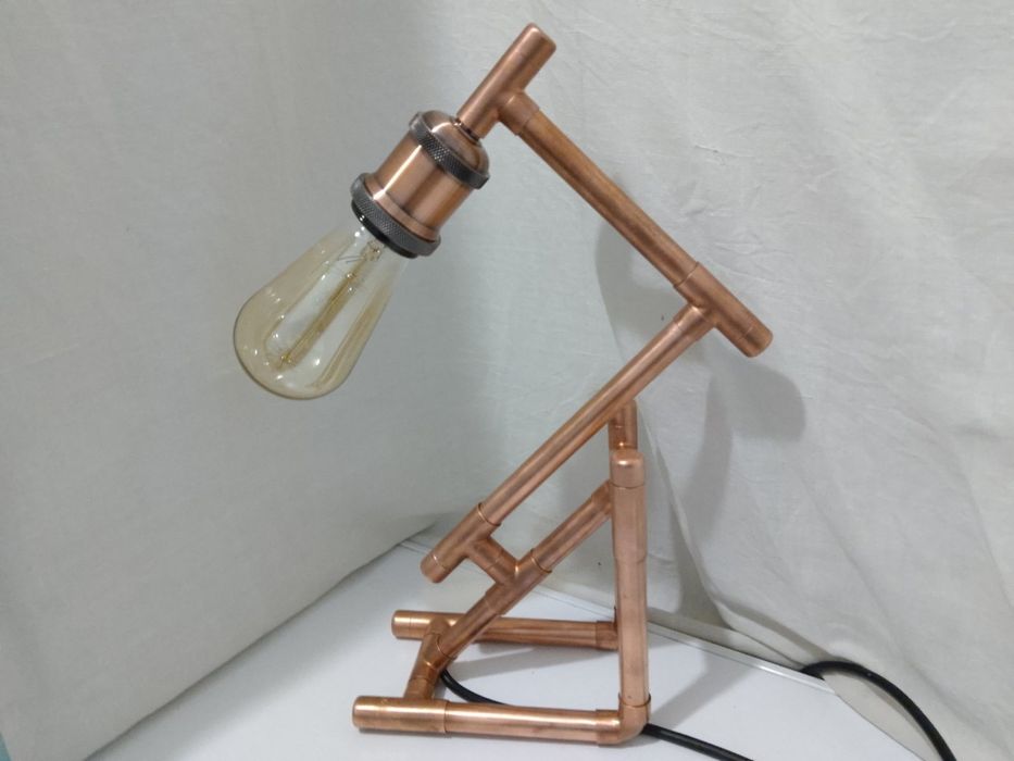Настольная лампа "Endless December" E27 лофт медь ручной работы