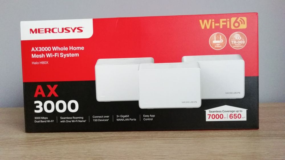 Router MERCUSYS Halo H80X 2.4 / 5 GHz Wi-Fi Mesh (3 szt.)