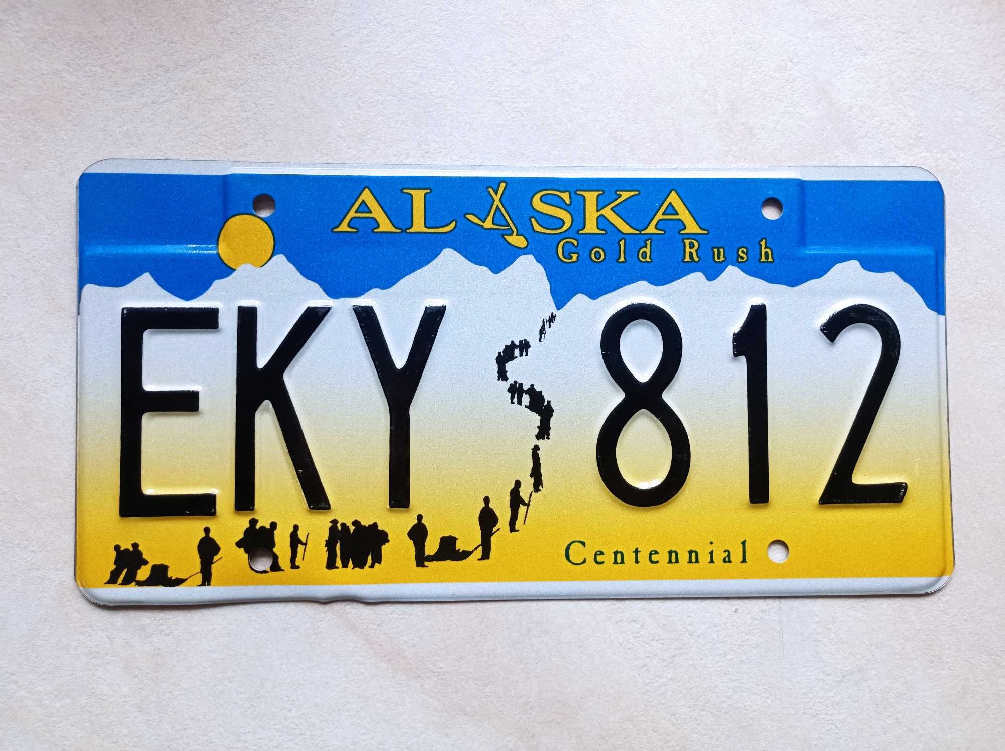 Prawie IDEALNA Tablica rejestracyjna amerykańska USA z Alaski ALASKA