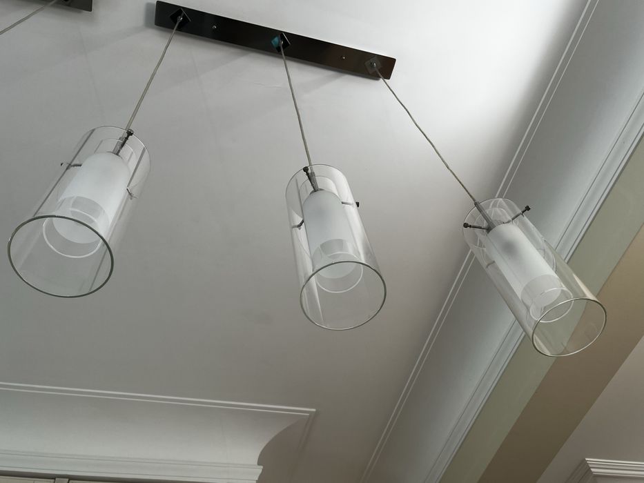 Lampa wisząca trzy szklane klosze - Italux