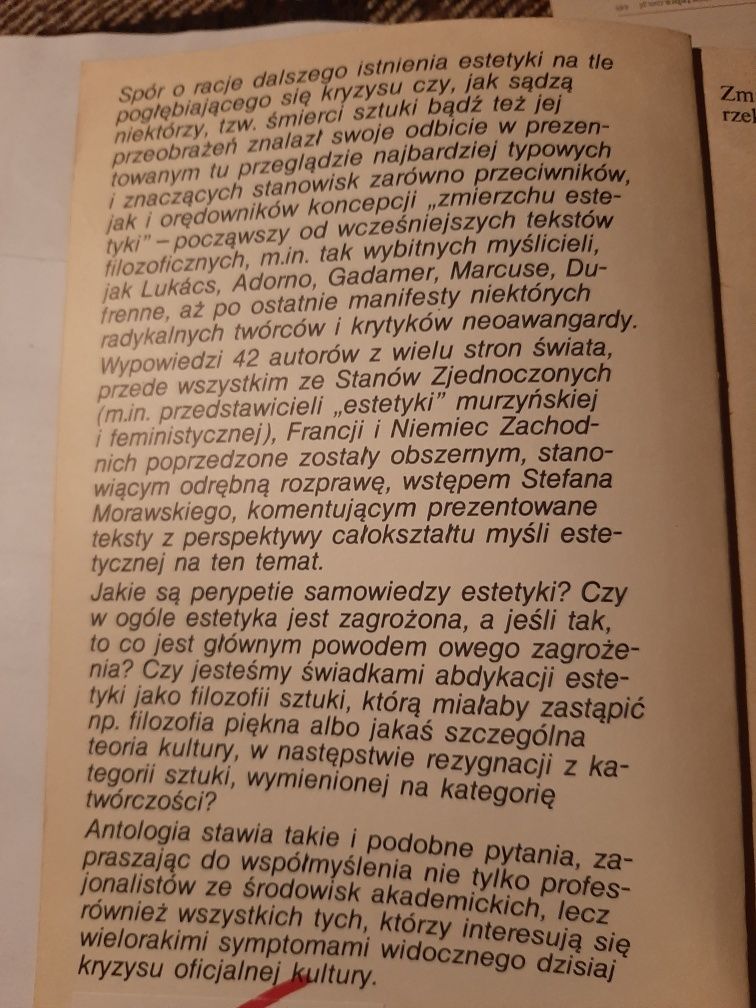 Zmierzch estetyki  rzekomy czy autentyczny?. Morawski
