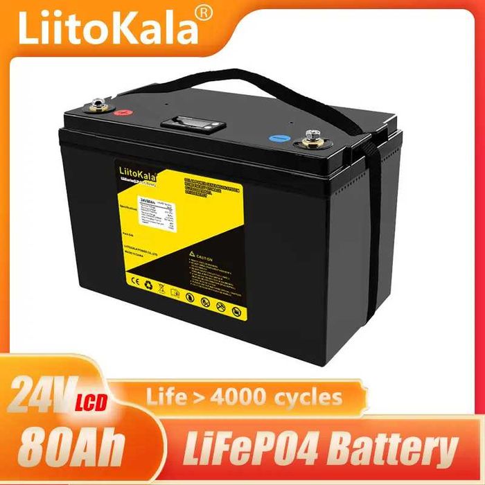 Акумулятор LiitoKala LiFePO4 24V150Ah+LCD Акумуляторна батарея 24 V