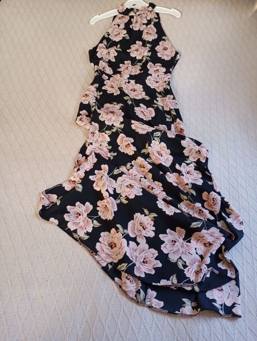 NEW LOOK 38r efektowna długa wieczorowa sukienka maxi w piwonii