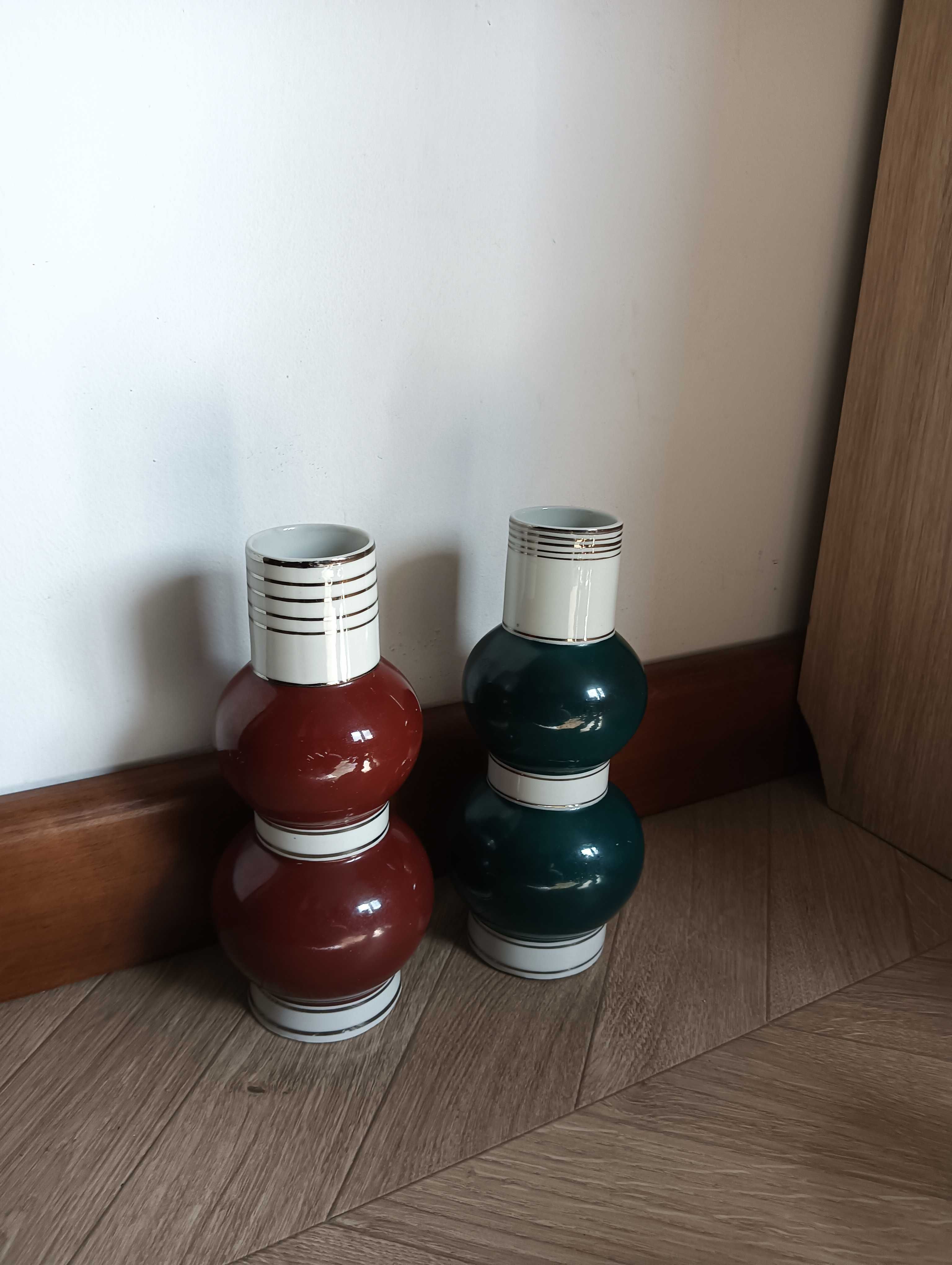 Wazon zestaw 2szt porcelana bałwanek